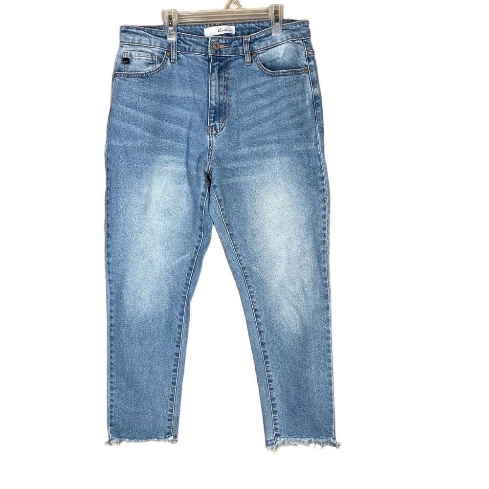 KanCan Light Wash Frayed Hem High Waisted Denim Jeans 11/29